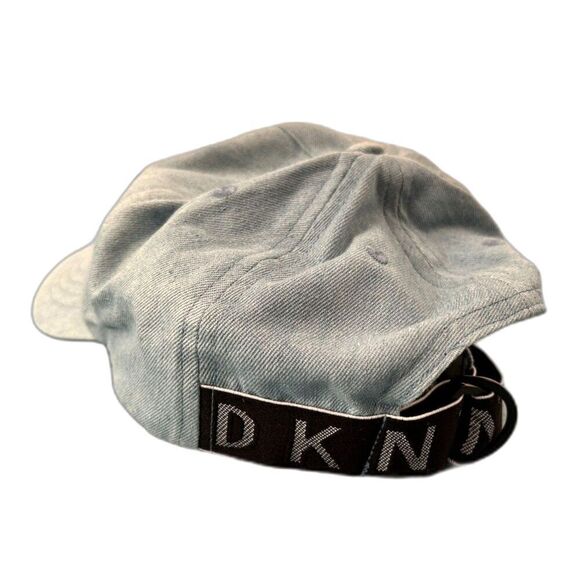 DKNY Denim Blue Embroidered Patch Logo Women's Baseball Hat Cap Adjustable Band - Picture 5 of 8